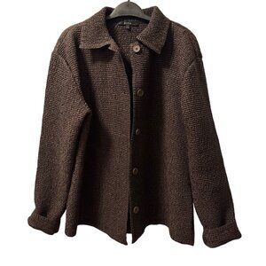 Tania Womens Textured Brown Button-Up Jacket Size L women jacket